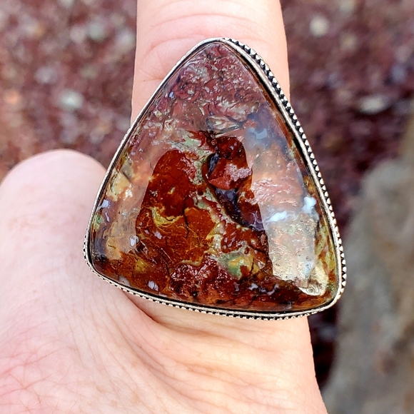 New Moroccan Seam Agate 925 Silver Ring. - Picture 12 of 16